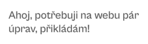 Animace textu požadavku