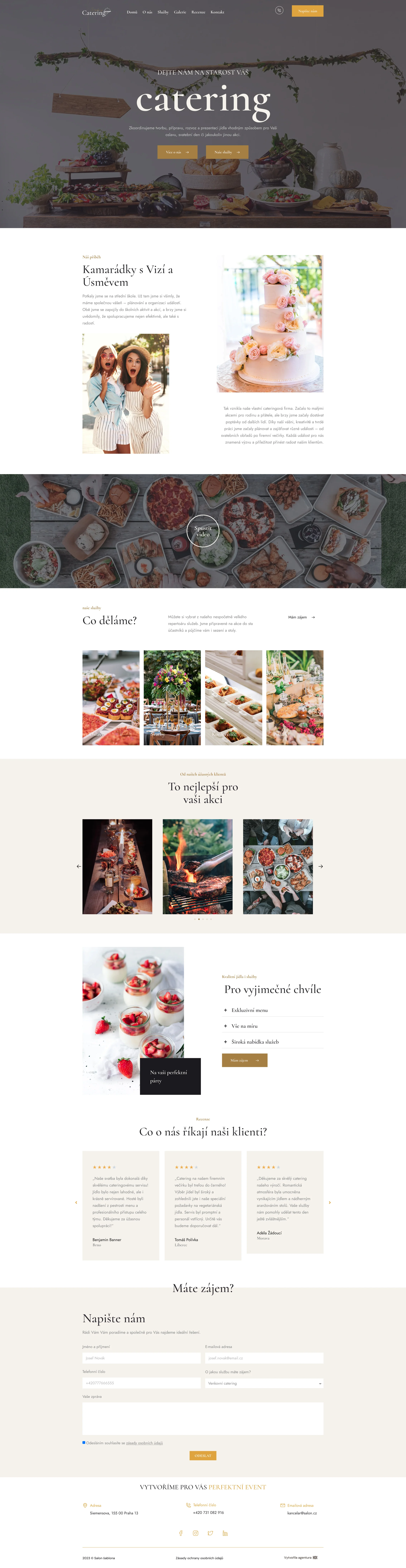 Celý web šablony Catering