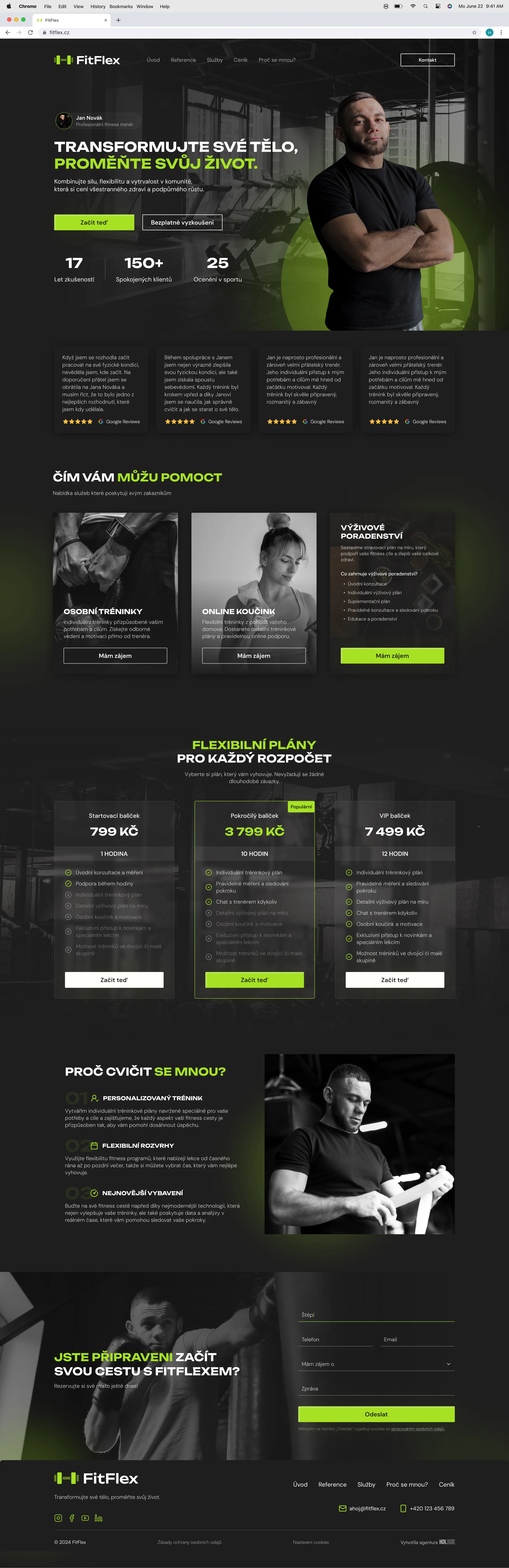 Celý web šablony FitFlex