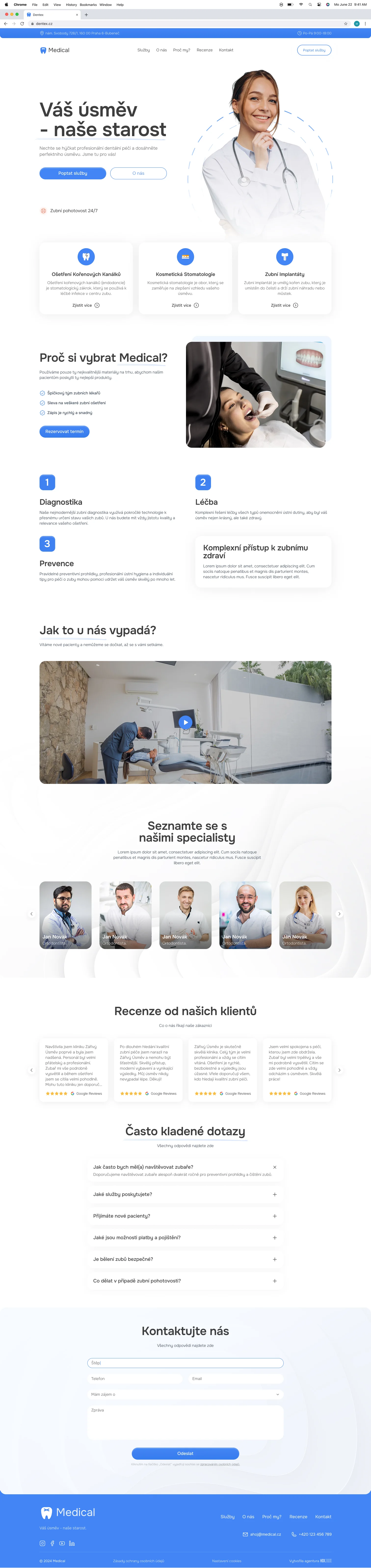 Celý web šablony Medical