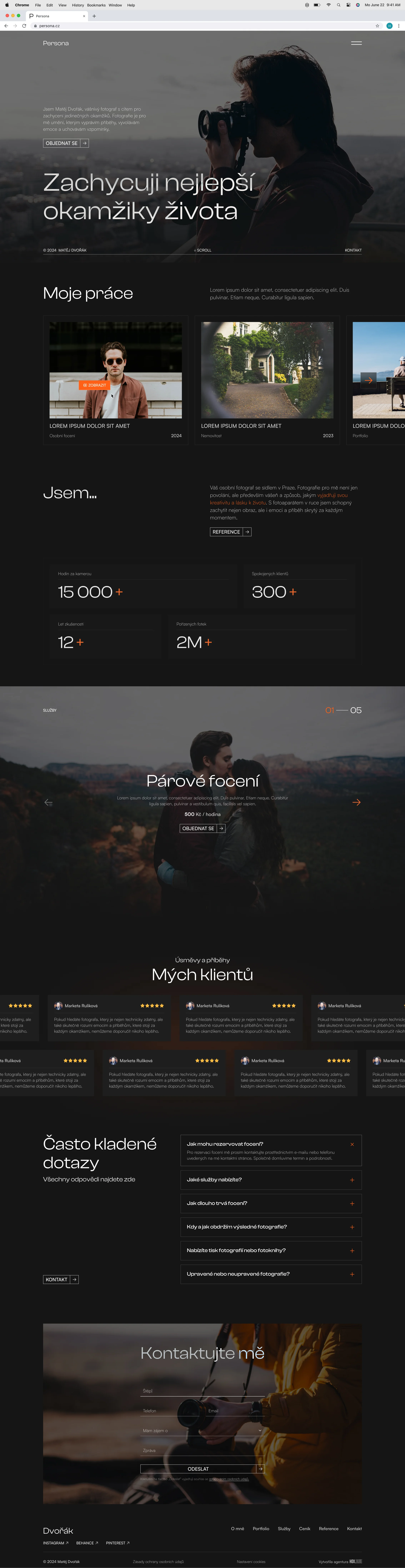 Celý web šablony Persona