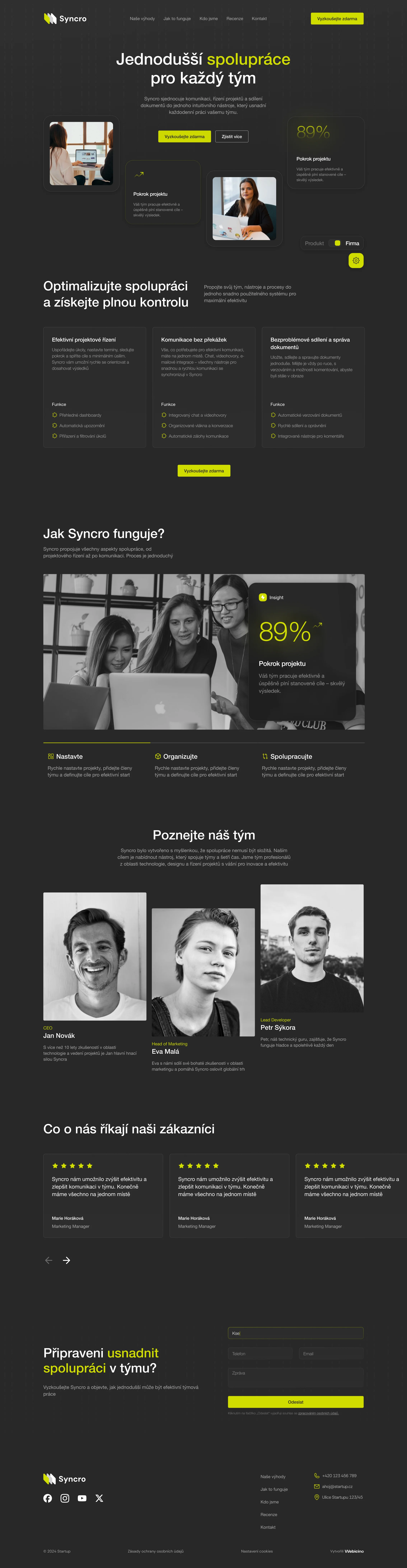 Celý web šablony Startup