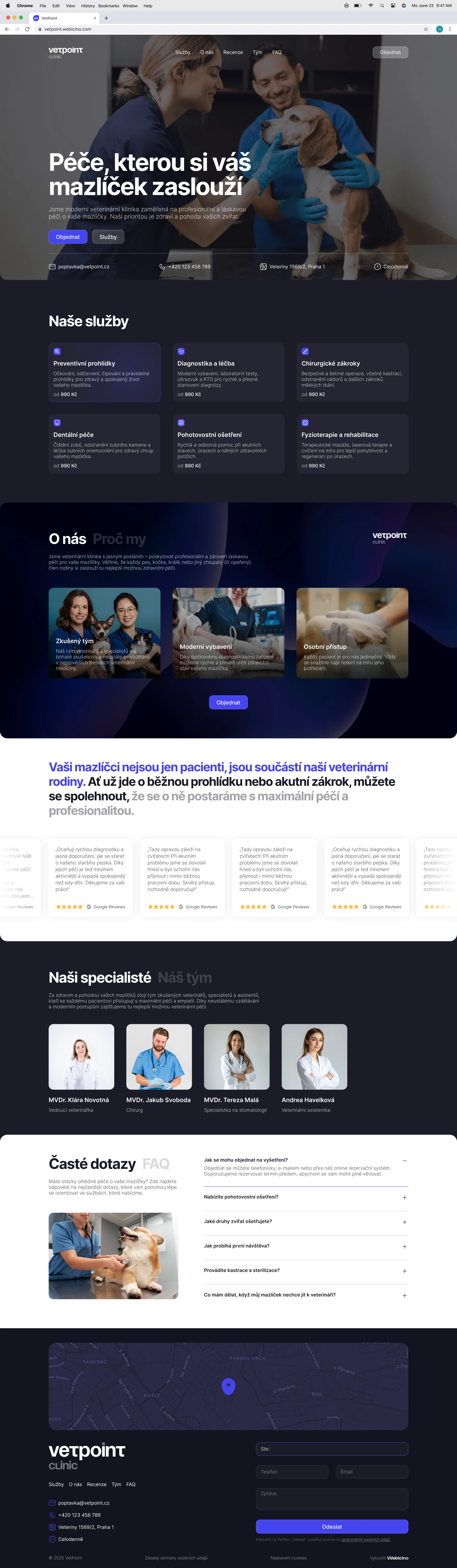 Celý web šablony Veteri